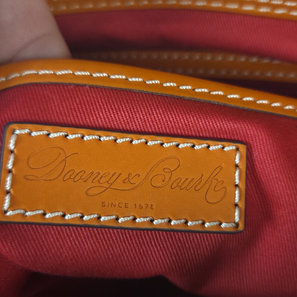 Dooney & Bourke "MILA" Pumpkin Color/Large Leather Tote Bag With Dust Cover - Picture 13 of 16